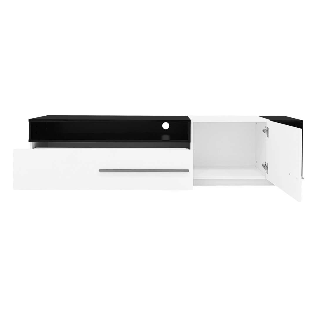 70 Inch Tv Stand With 1 Door And 1 Drawer White