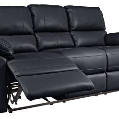 Argos Home Toby Faux Leather 3 Seater Recliner Sofa - Black