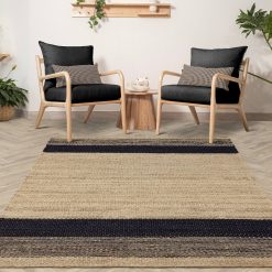 Asiatic Cedar Charcoal Jute Flatweave Rug - 170x120cm