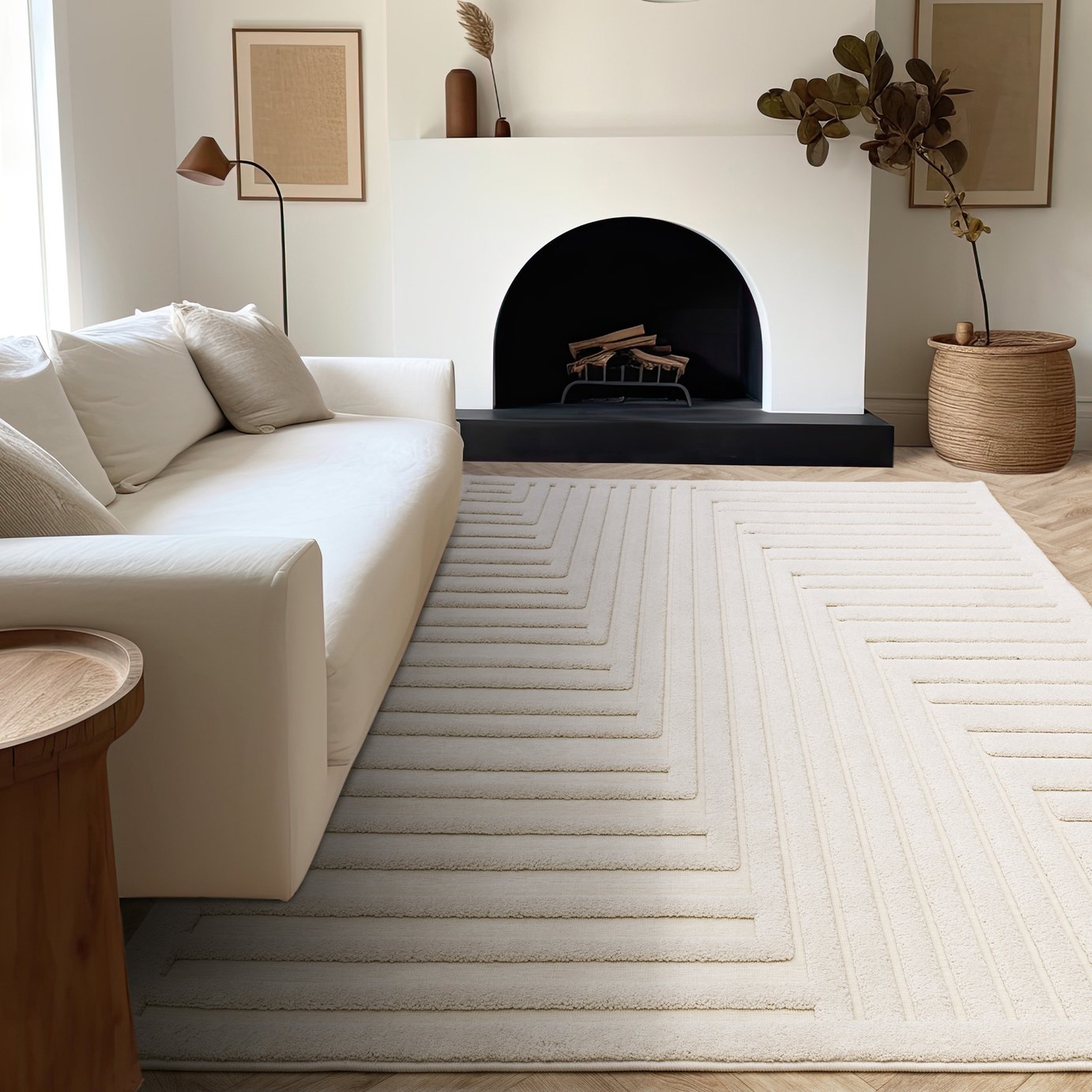 Asiatic Valley Ivory Cut Pile Rug - 230x160cm
