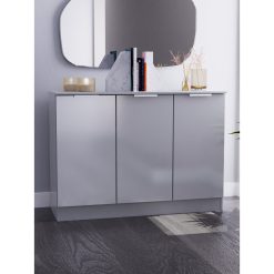 Blehm 3 Door Sideboard in White Matt & White (Ready Assembled)