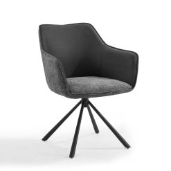 Brendolyn Set of 2 Beige/Grey Fabric Swivel Dining Chairs