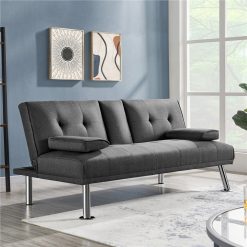 Color 3-seater Convertible Futon Sofa Bed