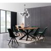 Gunesh 6 Person Dining set - a Rectangular Wooden Dining Table with Metal Legs and a Set of 6 Quilted Velvet Dining Chairs for Dining Room - Modern Di