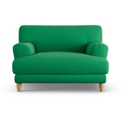 Habitat Askem Fabric Cuddle Chair - Emerald Green - Ash Leg