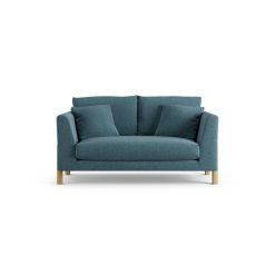 Habitat Aston Fabric 2 Seater Sofa - Blue - Ash Leg