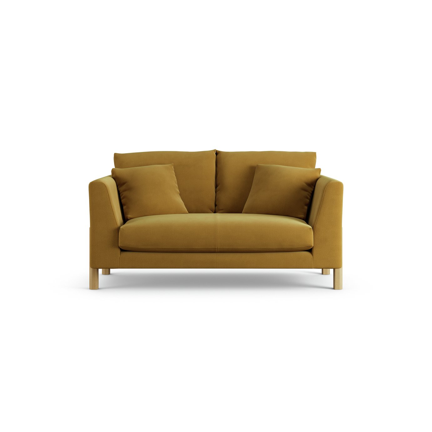 Habitat Aston Fabric 2 Seater Sofa - Gold - Ash Leg