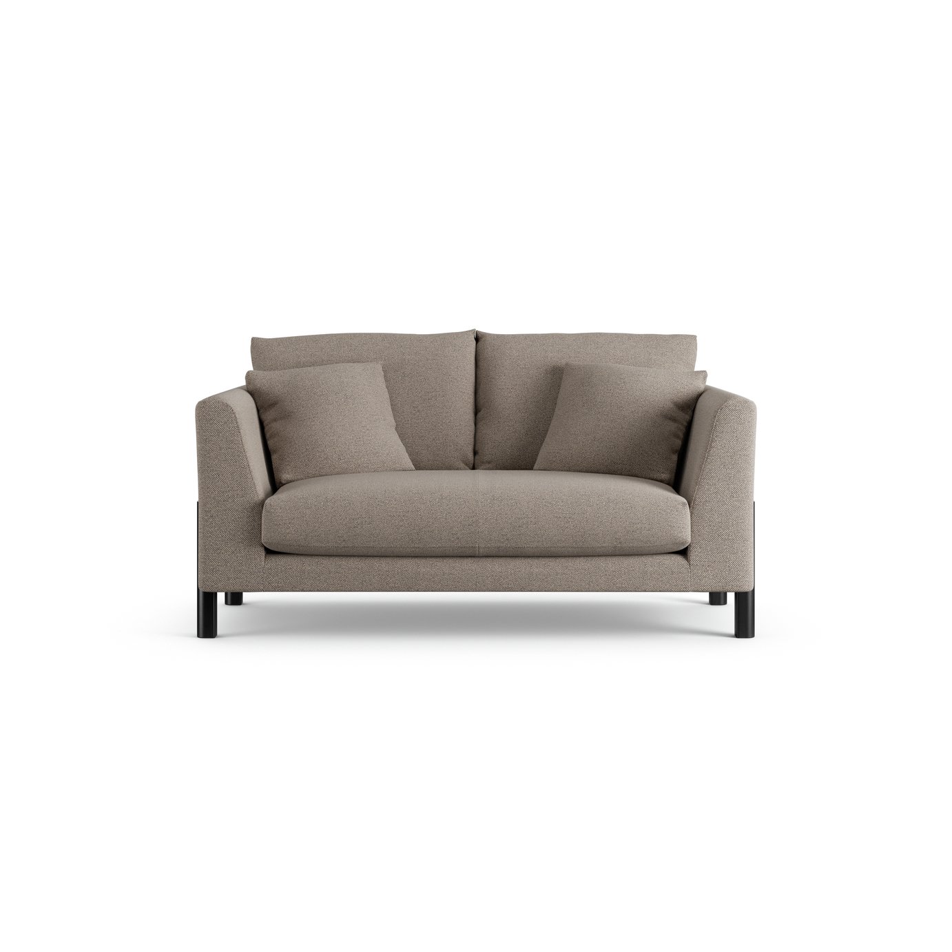 Habitat Aston Fabric 2 Seater Sofa - Mocha - Black Leg