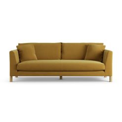 Habitat Aston Fabric 4 Seater Sofa - Gold - Ash Leg