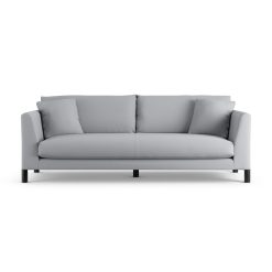 Habitat Aston Fabric 4 Seater Sofa - Grey - Black Leg