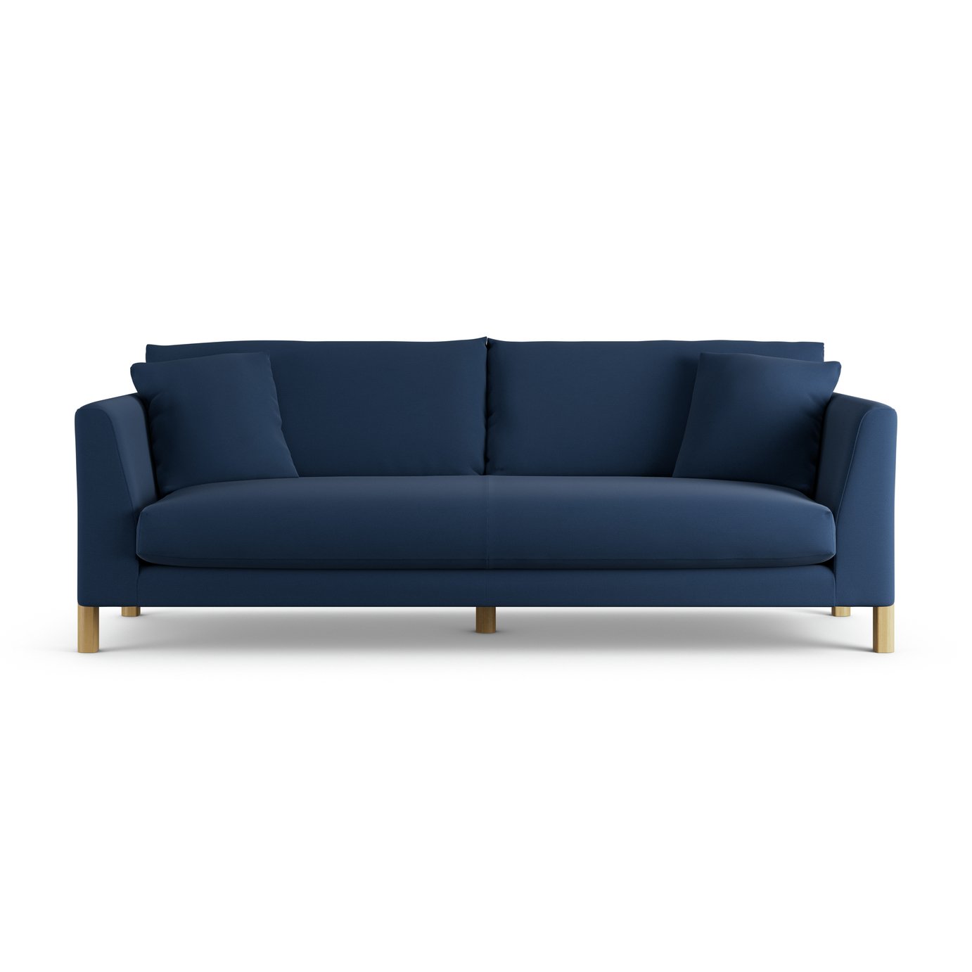 Habitat Aston Fabric 4 Seater Sofa - Navy Blue - Ash Leg