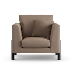 Habitat Aston Fabric Armchair - Biscuit - Black Leg