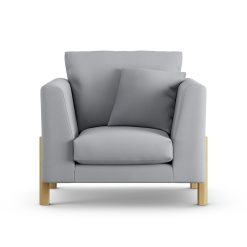 Habitat Aston Fabric Armchair - Grey - Ash Leg