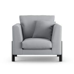 Habitat Aston Fabric Armchair - Grey - Black Leg