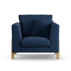Habitat Aston Fabric Armchair - Navy Blue - Ash Leg