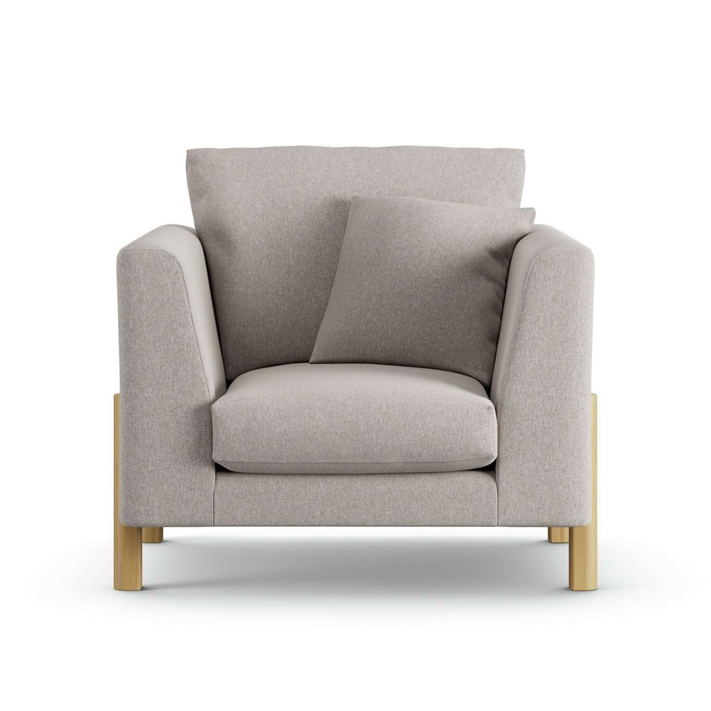 Habitat Aston Fabric Armchair - Stone - Ash Leg