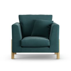 Habitat Aston Fabric Armchair - Teal - Ash Leg