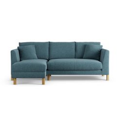 Habitat Aston Left Hand Corner Sofa - Blue - Ash Leg