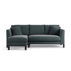 Habitat Aston Left Hand Corner Sofa - Charcoal - Black Leg