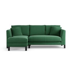 Habitat Aston Left Hand Corner Sofa - Green - Black Leg