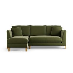 Habitat Aston Left Hand Corner Sofa - Moss Green - Ash Leg