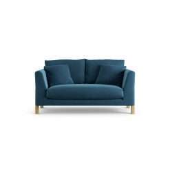 Habitat Aston Velvet 2 Seater Sofa - Ink Blue - Ash Leg