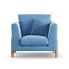 Habitat Aston Velvet Armchair - Sky Blue - Ash Leg