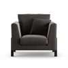 Habitat Aston Velvet Armchair - Slate Grey - Black Leg