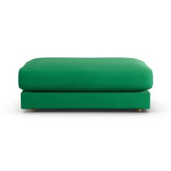 Habitat Ayr Fabric Footstool - Emerald Green - Ash Leg