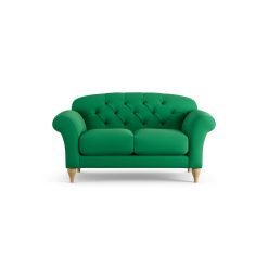 Habitat Brooker Fabric 2 Seater Sofa - Green - Ash Leg