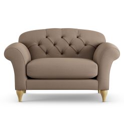 Habitat Brooker Fabric Cuddle Chair - Biscuit - Ash Leg