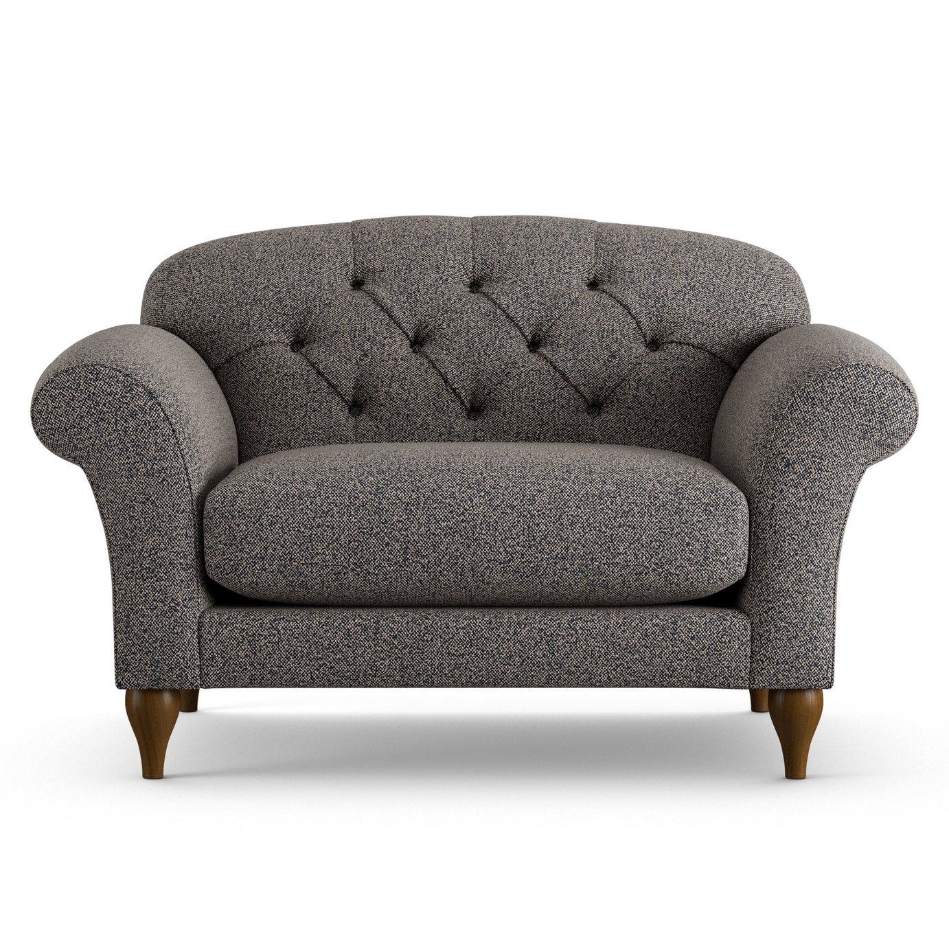 Habitat Brooker Fabric Cuddle Chair - Charcoal - Dark Leg