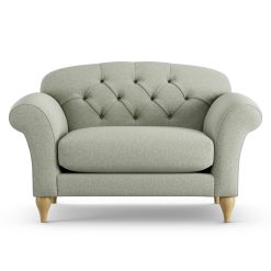 Habitat Brooker Fabric Cuddle Chair - Sage Green - Ash Leg