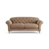 Habitat Brooker Velvet 3 Seater Sofa - Latte - Ash Leg