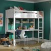 Habitat Brooklyn High Sleeper Bed, Desk & Shelves-White