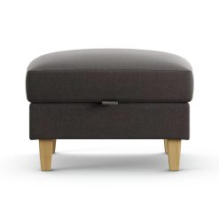 Habitat Felin Velvet Storage Footstool - Slate Grey