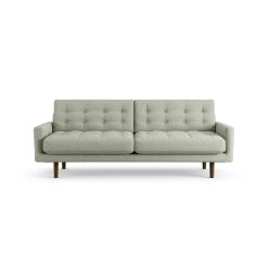 Habitat Fenner Fabric 3 Seater Sofa - Sage Green - Dark Leg