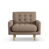 Habitat Fenner Fabric Armchair - Biscuit - Ash Leg