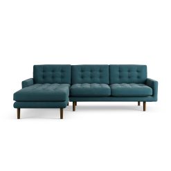Habitat Fenner Left Hand Corner Sofa - Teal - Dark Leg