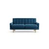 Habitat Fenner Velvet 2 Seater Sofa - Ink Blue - Ash Leg