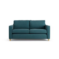 Habitat Flint Fabric 2 Seater Sofa Bed- Teal - Ash Leg