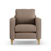 Habitat Flint Fabric Armchair - Biscuit - Ash Leg