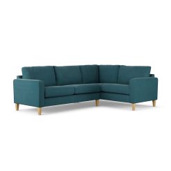 Habitat Flint Fabric Right Hand Corner Sofa - Teal - Ash Leg