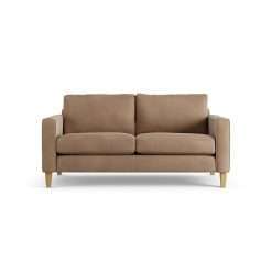 Habitat Flint Velvet 2 Seater Sofa - Latte - Ash Leg