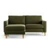 Habitat Flint Velvet Reversible Corner Sofa - Moss Green
