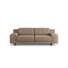 Habitat Hendricks Fabric 3 Seater Sofa - Biscuit - Black Leg