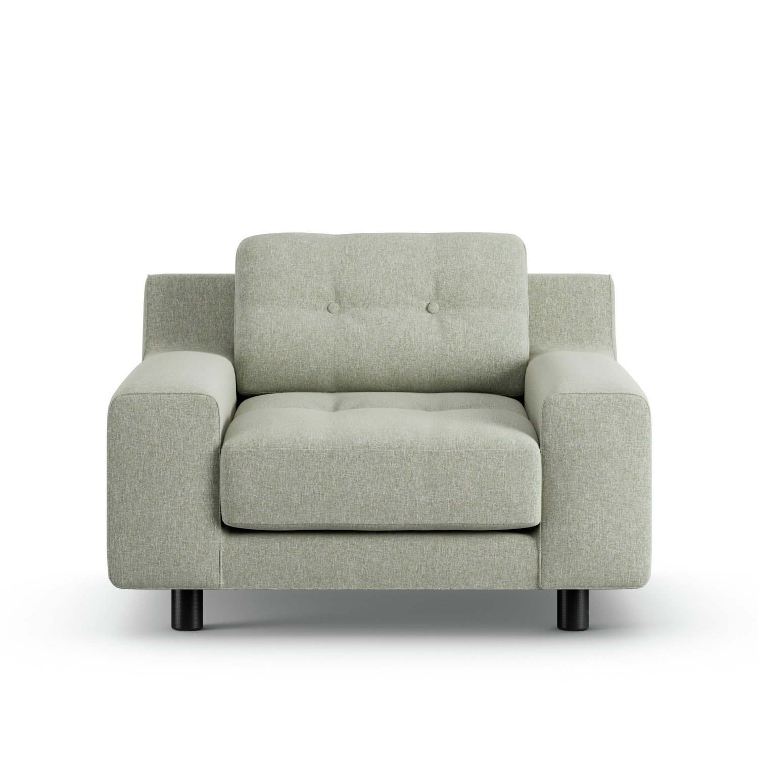 Habitat Hendricks Fabric Arm chair - Sage Green - Black Leg