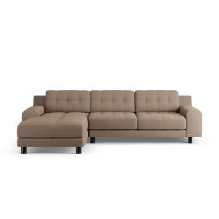 Habitat Hendricks Left Hand Corner Sofa - Biscuit -Black Leg