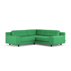 Habitat Hendricks Reversible Corner Sofa - Green - Black Leg