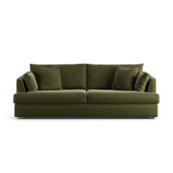 Habitat Holmfirth Velvet 4 Seater Sofa - Moss Green